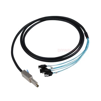 External Mini SAS SFF-8088 Male to 4 SATA 7Pin Mini SAS Server Adapter Cable 1M - Image 1 of 4