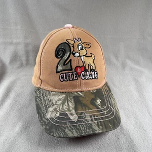 Girls Camo Baseball Hat OSFM Pink Brown Mossy Oak Cute Deer - Picture 1 of 10