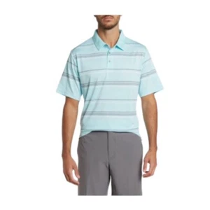 PGA Tour Mens Blue Stripe Short Sleeve Collared Leisure Golf Polo Shirt Sz L NEW - Picture 1 of 9