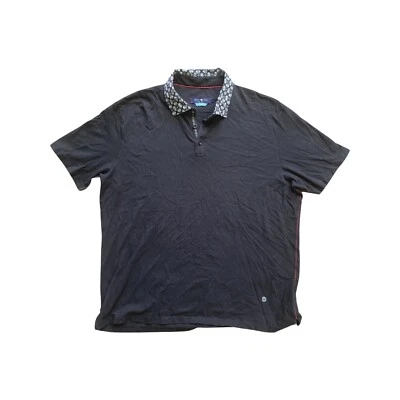 STONE ROSE Mens Collar Black S/S Polo Shirt Large  L 6 Pima Cotton EUC - Image 1 of 4