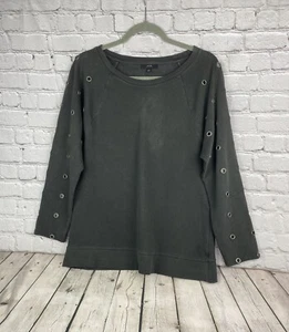 Joe’s Collection Size Small Dark Gray Metal Accent Pullover Sweatshirt - Picture 1 of 8