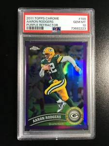 2011 TOPPS CHROME PURPLE REFRACTOR #100 78/499 - AARON RODGERS - PSA 10 GEM/MT - Picture 1 of 2