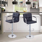 1/2pcs Faux Leather Bar Stools Breakfast Kitchen Chair Chrome Swivel Bar Stool
