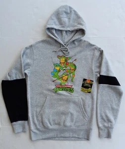 TMNT Teenage Mutant Ninja Turtles Long Sleeve Gray Hoodie Size S Adult - Picture 1 of 13