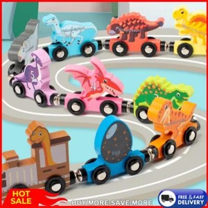Magnetic Wooden Dinosaur Train Set Montessori Toys Dinosaur Toys for Toddlers - Picture 1 of 13