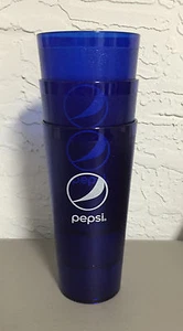 New (3) Pepsi Cola Restaurant Blue Plastic Tumblers Cups 24oz Carlisle - Picture 1 of 1