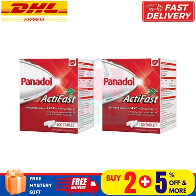 2 X PANADOL Actifast Paracetamol Fast Pain Relief 500mg 100s - Image 1 of 4