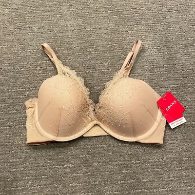SPANX Push Up Bra 32D Nude Lace Personalized Plunge Convertible Undie-Tectable - Image 1 of 4