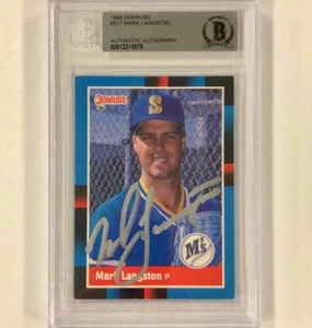 Mark Langston autograph signed 1988 Donruss Seattle Mariners card BGS BAS - Picture 1 of 1