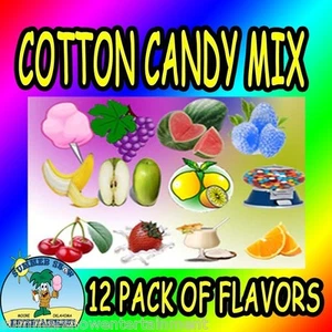12 pack COTTON CANDY mix w/ SUGAR FLAVORING FLOSSINE FLAVORED FLOSS *Concession - Picture 1 of 1
