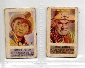 Tarjetas redondas de rayos X Topps 1949 # 54 y 57 - Películas - Imagen 1 de 2