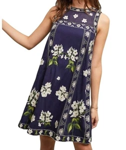Vestido Anthropologie Maeve Mujer Talla 4 Rosa Columpio Azul Marino Bordado Floral - Imagen 1 de 9
