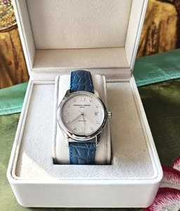 Exklusive Damenuhr, Frédérique Constant, Automatik, blaues Krokoband, - Bild 1 von 5