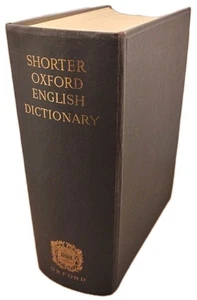 Shorter Oxford English Dictionary : Single Volume 3rd Edition Indexed 1973 HC - Imagen 1 de 7