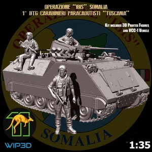 Carabinieri Paracadutisti  Tuscania 3 Figures & VCC-1 Somalia 92-94 1:35 3D KIT - Imagen 1 de 16