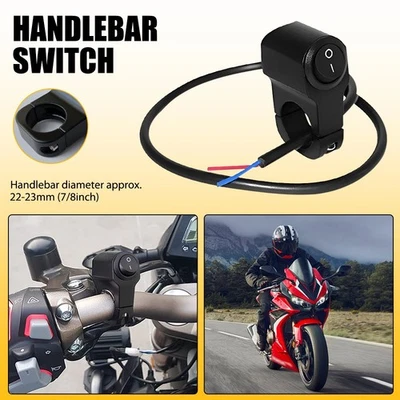 Handlebar Switch 12V Black Fit 7/8" (22mm) Handlebar Button Turn Signal Light US - Image 1 of 4