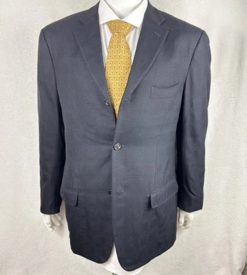 Blazer Abrigo Deportivo Isaia Negro Ventana Mezcla Lana Seda 54 IT 44 EE. UU. Foto 1 de 4