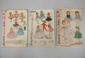 Vtg Doll Pattern SIMPLICITY  14128 14", 1809 8", 2254 10 1/2"  - Picture 1 of 7