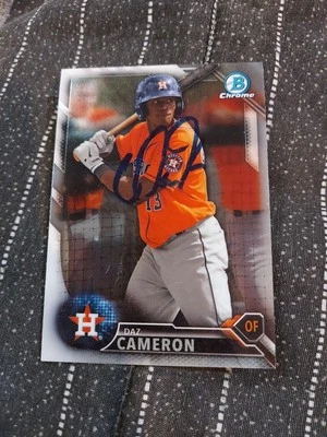 DAZ CAMERON Autograph MILWAUKEE BREWERS 2016 Bowman Chrome auto Baseball Card - Image 1 of 3