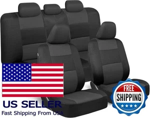 Juego completo de fundas de asiento de auto PolyPro carbón y negro para autos, camionetas, SUV - Imagen 1 de 12