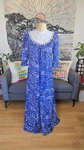 Vintage Liberty House Hawaii Kleid Muumuu Cottagecore Spitze Prairie Medium wie neu - Bild 1 von 8