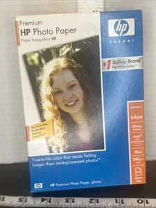 HP Q1990A 4" x 6" Premium Błyszczący papier fotograficzny 100 arkuszy - zapieczętowany - Zdjęcie 1 z 3