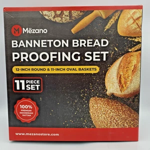 Banneton Brot Gärkorb - Sauerteig Starterset 11 tlg Set Backzubehör - Bild 1 von 11