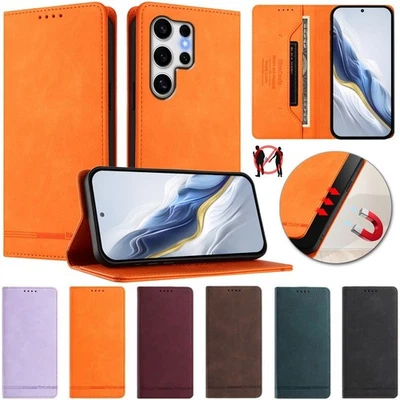 For Samsung S25 S24 S23 S22 S21 S20 Note20 +Ultra Leather wallet flip back case - Image 1 of 4