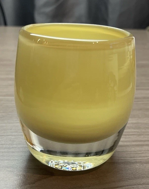 Glassybaby棕褐色米色手工吹制烛台 — 第 1/4 张图片