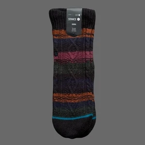 Stance Unisex Toasted Slipper Crew Socks Black Stripe A549D21TOA-BLK Medium NWT - Picture 1 of 8