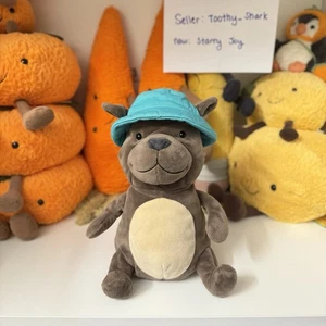 Jellycat Raver Dog - New without Paper Tags - Retired & Rare Dog with Blue Hat - Picture 1 of 5