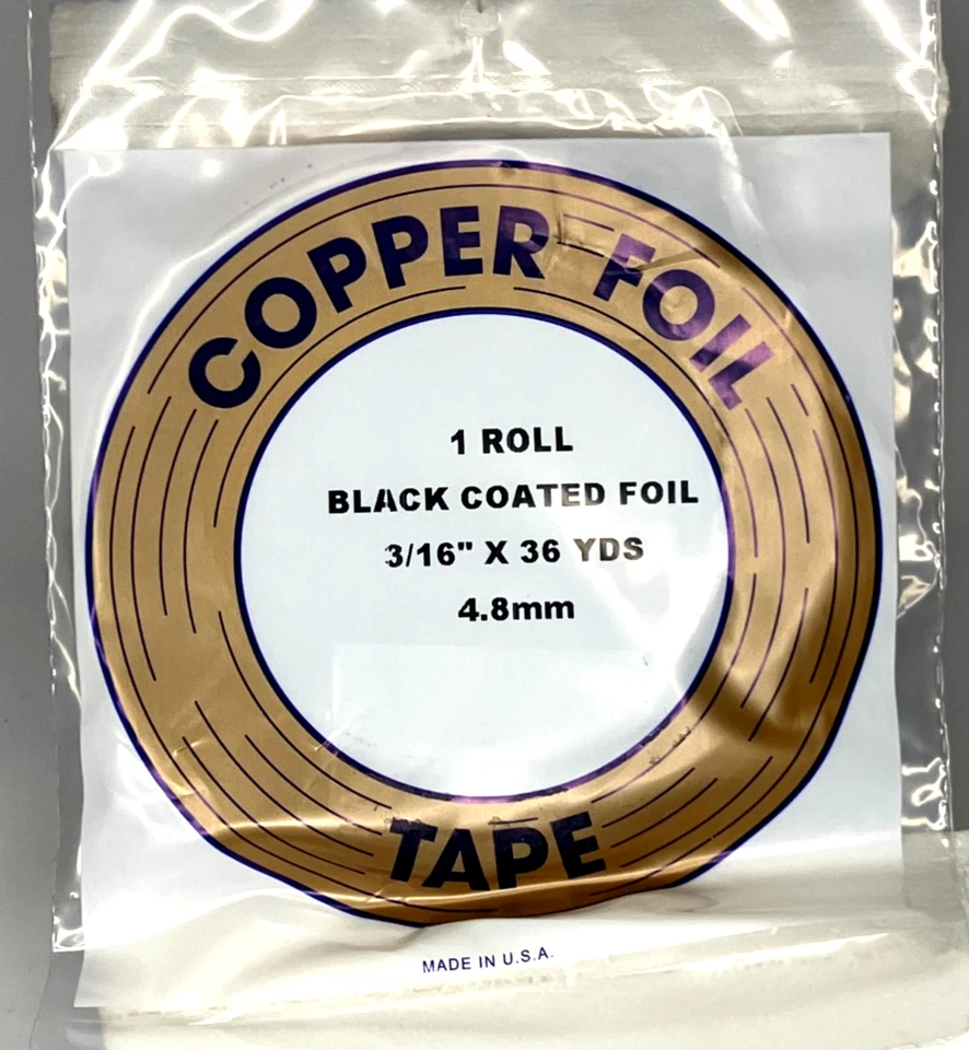 Tiffanytechnik EDCO - Kupferfolie 3/16 black 4,8 mm 36 YDS ca. 33 Meter