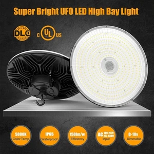 150W~300W LED High Bay Light Fixture for Warehouse Garage Workshop Barn Shop UL - Picture 1 of 19