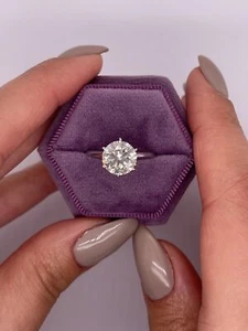 14k White Gold Ring 1.50 Ct Lab Created Diamond IGI Certification Women Jewelry - Picture 1 of 34