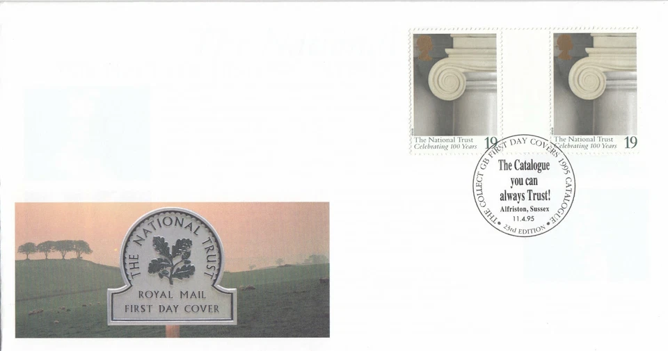 National Trust GB FDC GUTTER PAIR NT Alfriston Sussex 1995 (66961) - Image 1 of 1