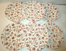 SET OF 6 COPELAND SPODE ROSEBUD CHINTZ LUNCHEON PLATES 8"