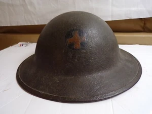 WW-1 DOUGHBOY HELMET WITH PERIOD APPLIED 33RD INFANTRY DIVISION INSIGNIA-RARE - Picture 1 of 8