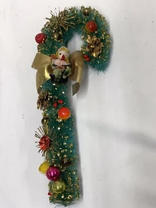 Vintage 12 Inch Christmas Bottle Brush Candy Cane Ornament Decoration GC - Picture 1 of 10