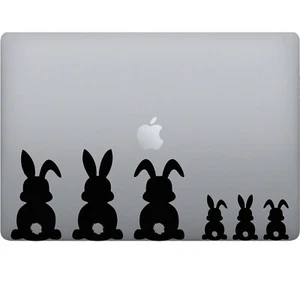 Adesivo CONIGLI RABBITS decalcomania vinile tablet computer pc camera  P0054 - Afbeelding 1 van 3