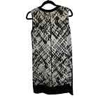 Vince 100% Silk Slip-on Dress Size 4 Black and White Geometric 