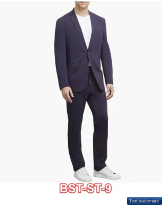 Kenneth Cole REACTION Men's Slim Fit Knit Techni-Cole XTRA-FLEX Suit Navy 36SW29 - Image 1 of 4