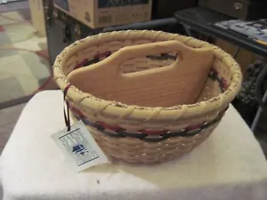 Vintage Hand Woven Basket Made in Maine With Tag - Picture 1 of 1