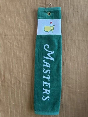 Toalha de golfe 2024 Masters da Augusta National verde tripla nova em folha autêntica - Imagem 1 de 4