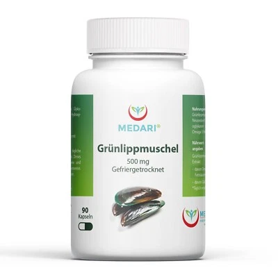 Grünlippmuschel  90 Kapseln  500mg Omega-3-Fettsäuren (EPA/DHA) Extrakt 5:1 - Bild 1 von 4