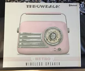 Throwback Retro Portable Radio Wireless Speaker w/Bluetooth Pink NEW - Picture 1 of 4