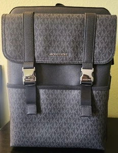 Michael Kors Cooper Large MK Signature PVC Square Sport Backpack Black - Picture 1 of 4