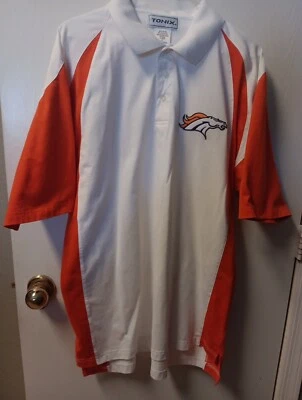 Tonix  Polo Shirt Men’s Size XL Denver Broncos Football White with Orange - Image 1 of 4
