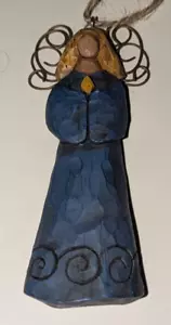 Jim Shore 2002 angelo in veste blu decorazione natalizia vintage RARO HTF USATO IN OTTIME CONDIZIONI - Foto 1 di 3
