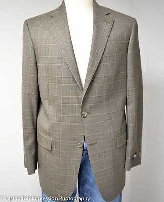 Abrigo Deportivo Hart Schaffner Marx Calce Clásico Tela Escocesa Lana Lana, 40R $495, Nuevo con Etiquetas Foto 1 de 4