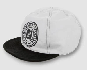 $325 Fendi Kid's White Logo Print Cotton Leather Baseball Cap Hat One Size - Picture 1 of 3